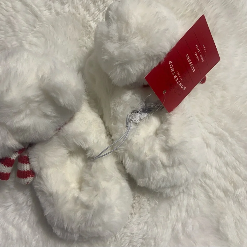 White Polar Bear Kids Slippers